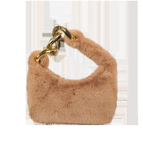 Plush Velvet Crescent Bag For Women, Simple And Fashionable