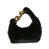 Plush Velvet Crescent Bag For Women, Simple And Fashionable