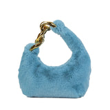 Plush Velvet Crescent Bag For Women, Simple And Fashionable